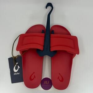 OluKai Women's Sunbeam Slide Slip On Beach Sandals Lehua Flower Size 6